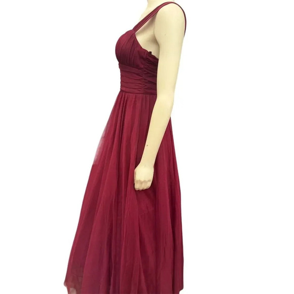 city studio  Deep Red Sleeveless V-Neck Long Evening Dress Size 3 Formal - Picture 7 of 16